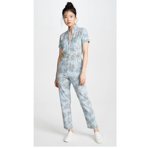 The Zip Up Short Sleeve Jumpsuit in Fresh Cut 
MOTHER